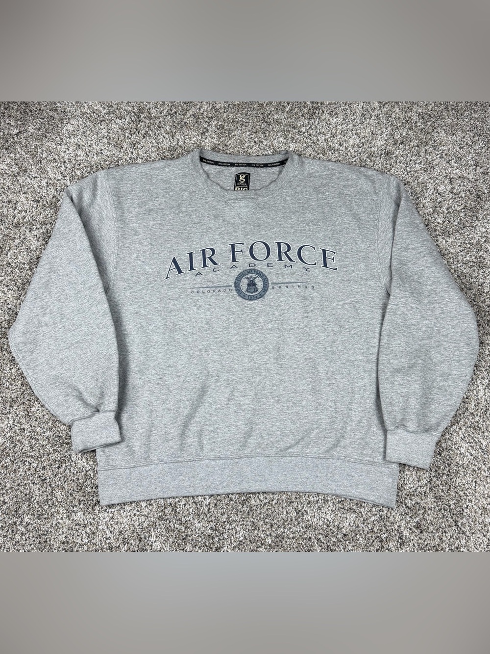 Vintage 90s Sz Large Men’s Gear For Sports Air Force Academy Sweatshirt Grey